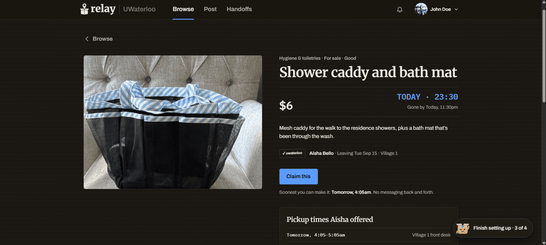 A listing
