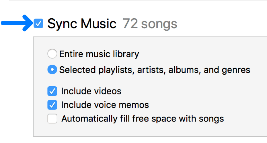 iTunes sync
