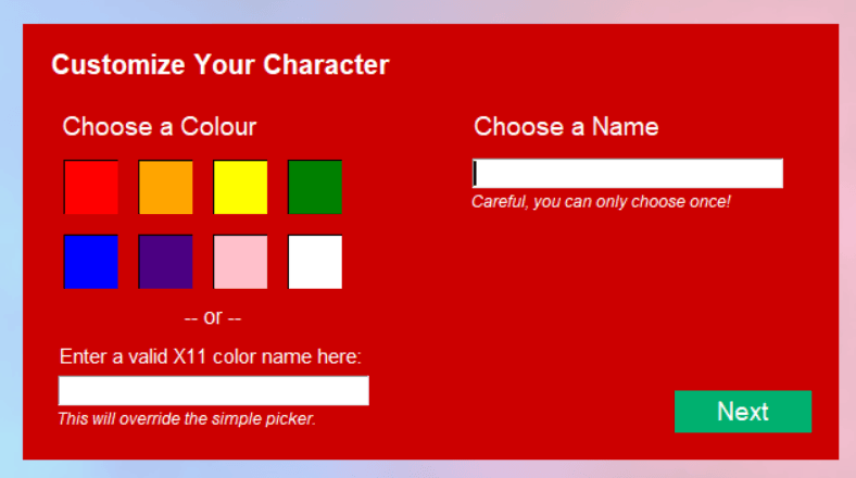 HideNSeek colour picker screenshot