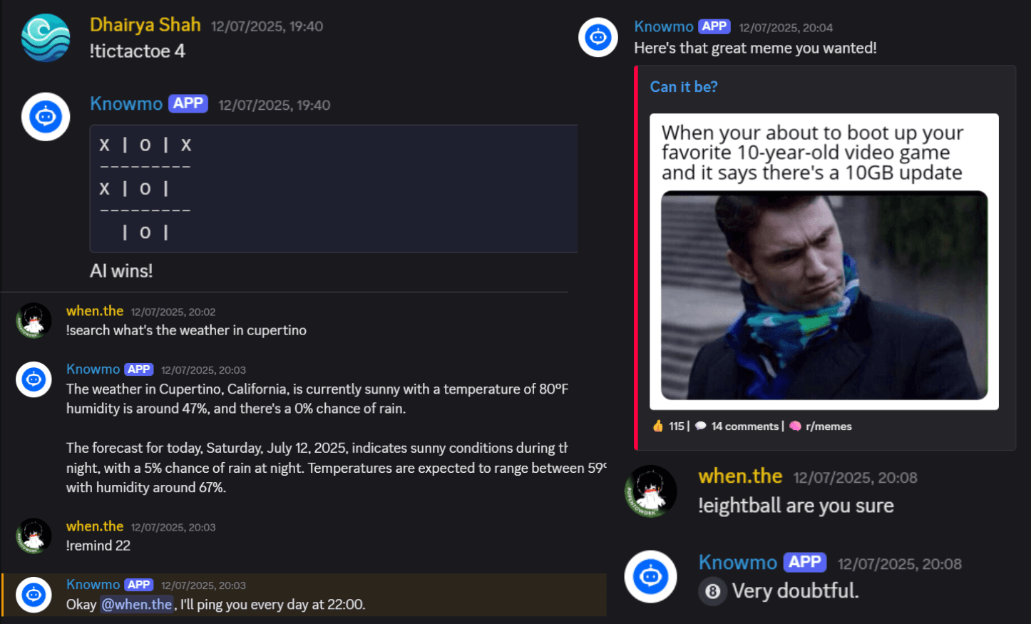 Examples of Knowmo in action