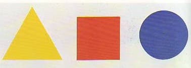The three shapes and primary the three primaries
